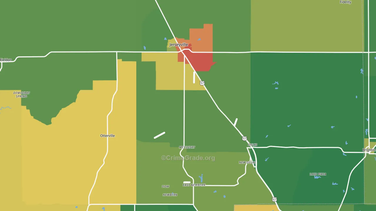 Jersey County, IL Map of Drug-Related Crime Rates