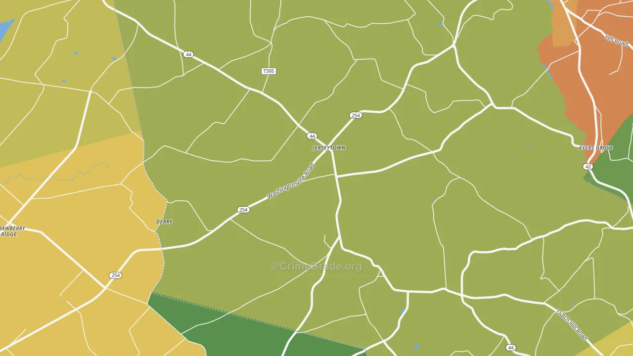 Jerseytown, PA Map of Drug-Related Crime Rates