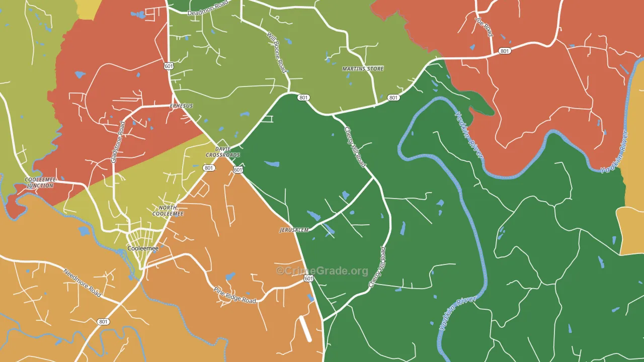 Jerusalem, NC Map of Drug-Related Crime Rates