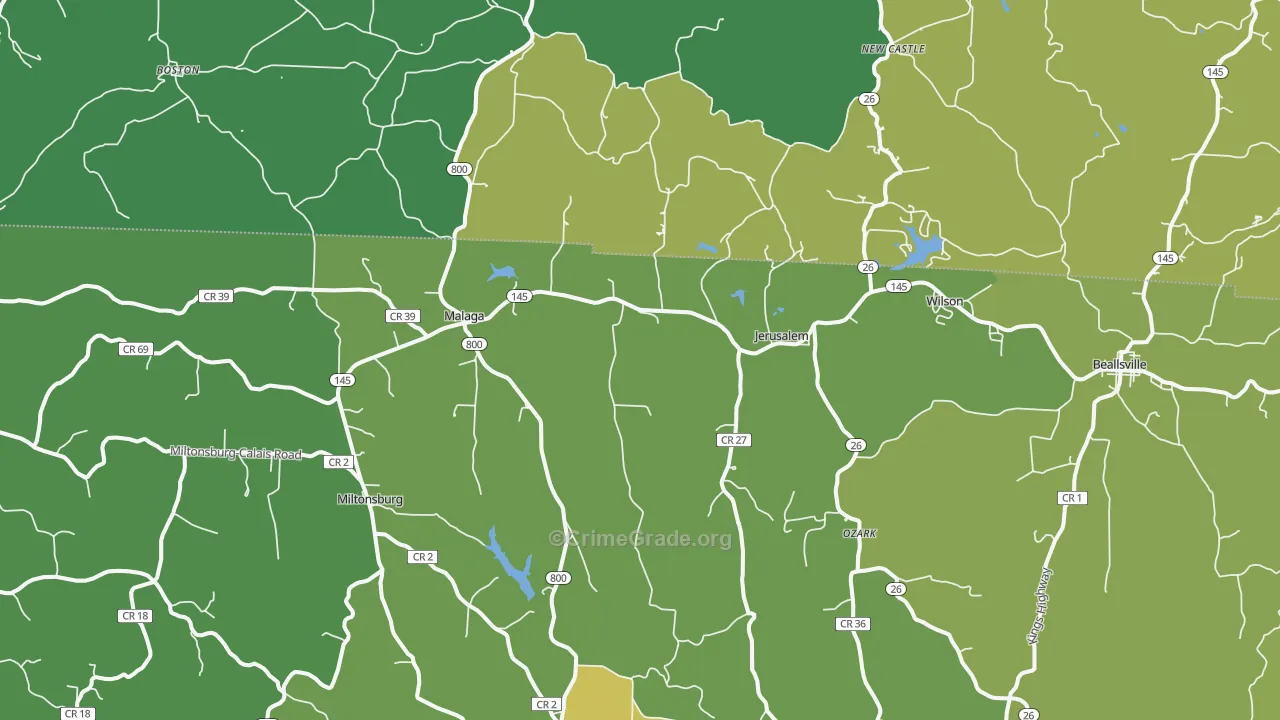 Jerusalem, OH Map of Drug-Related Crime Rates