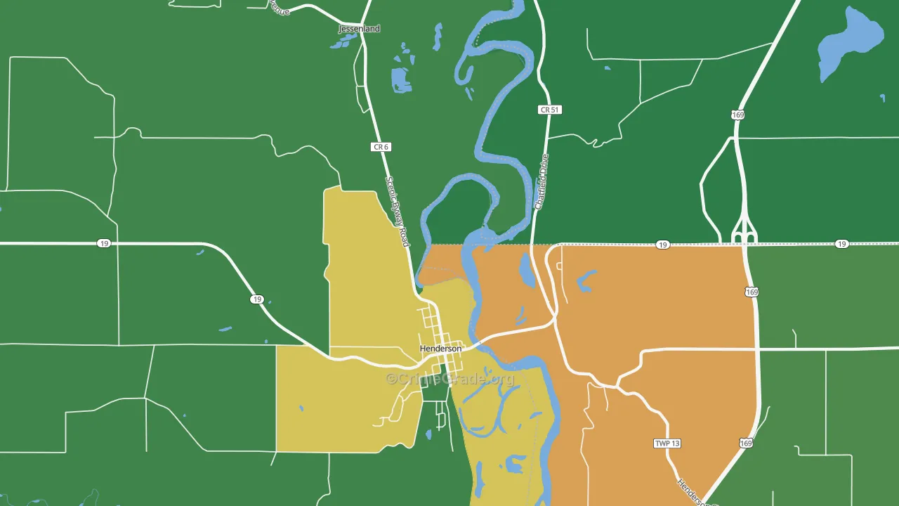 Jessenland, MN Map of Drug-Related Crime Rates