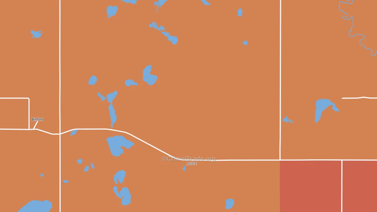 Jessie, ND Map of Drug-Related Crime Rates