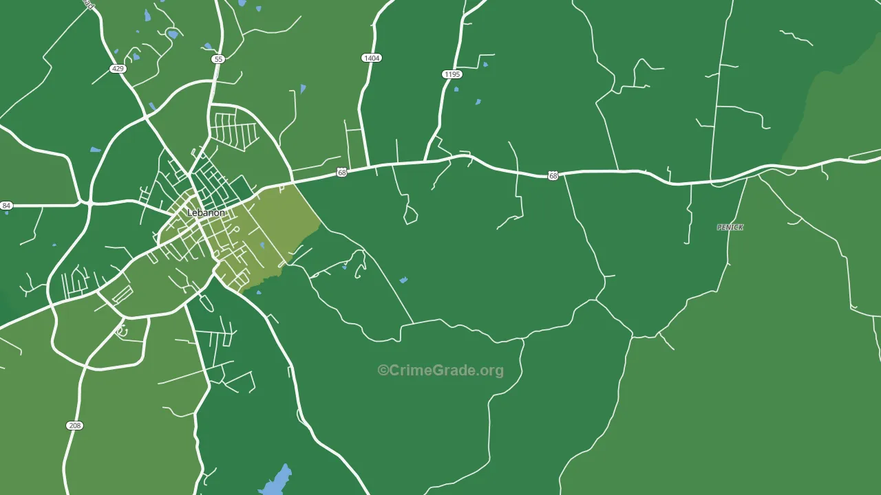 Jessietown, KY Map of Drug-Related Crime Rates