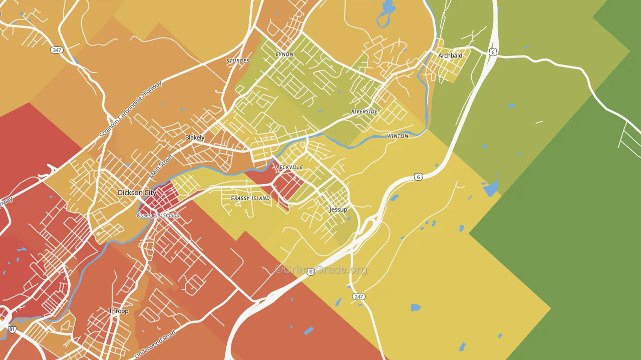 Jessup, PA Map of Drug-Related Crime Rates