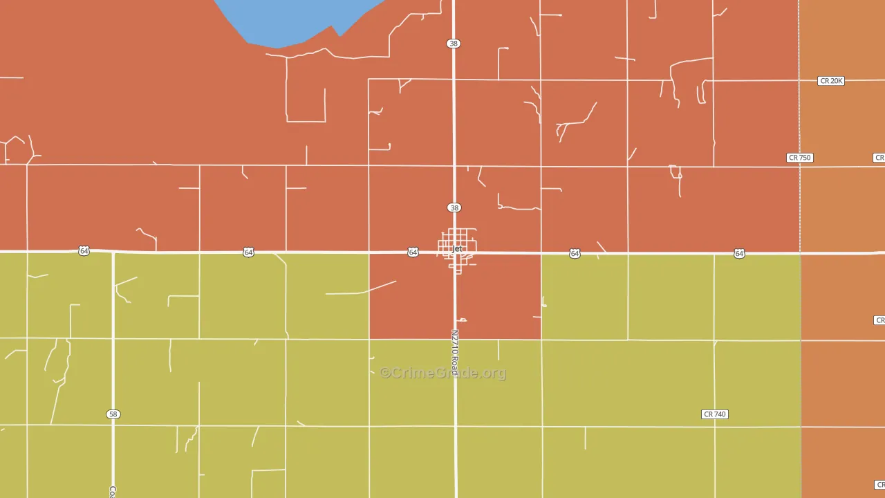Jet, OK Map of Drug-Related Crime Rates