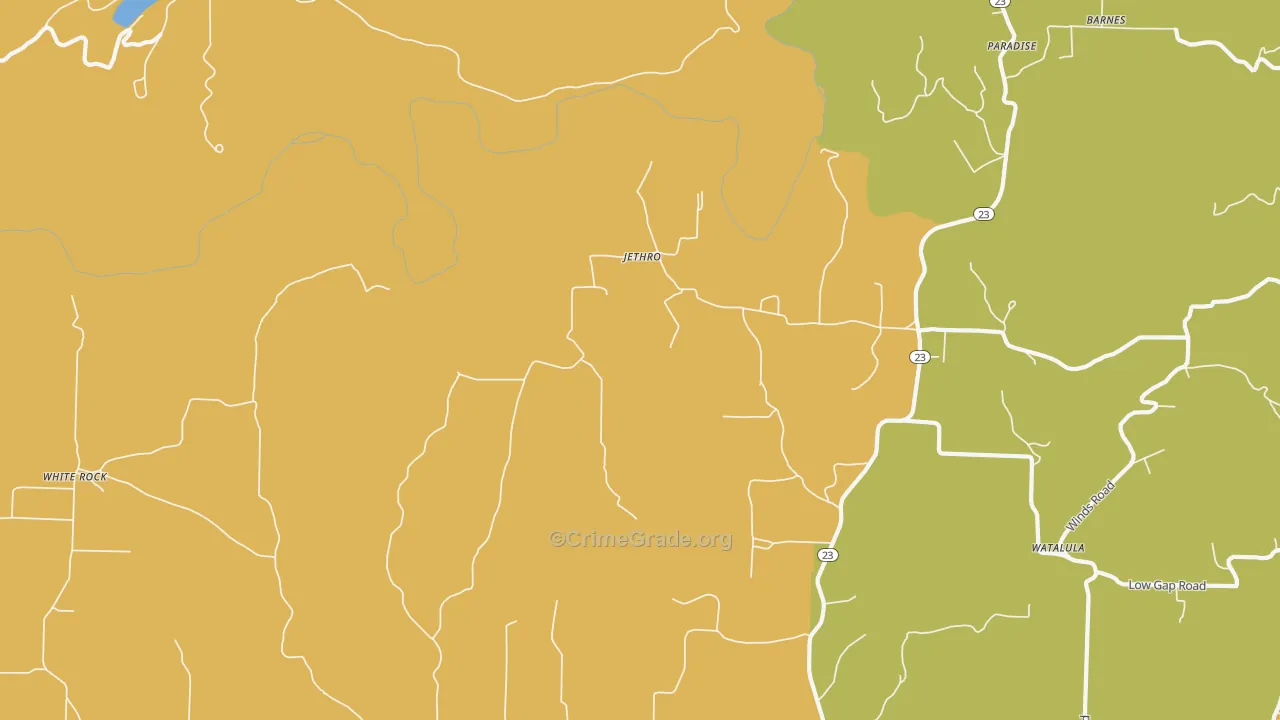 Jethro, AR Map of Drug-Related Crime Rates