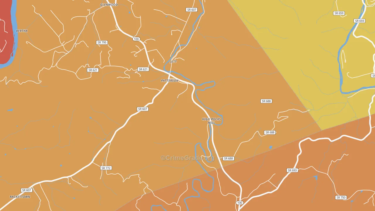 Jett, VA Map of Drug-Related Crime Rates