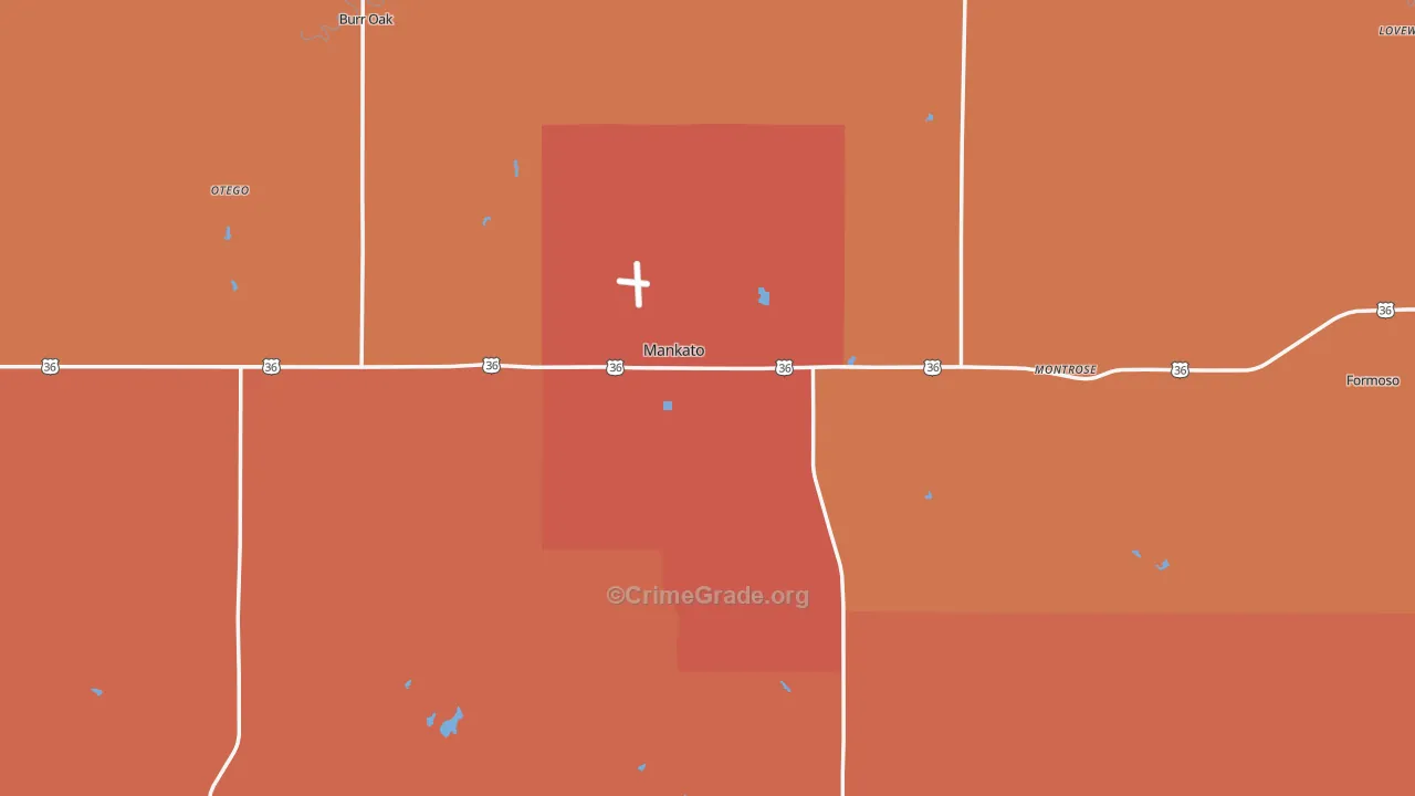 Jewell County, KS Map of Drug-Related Crime Rates