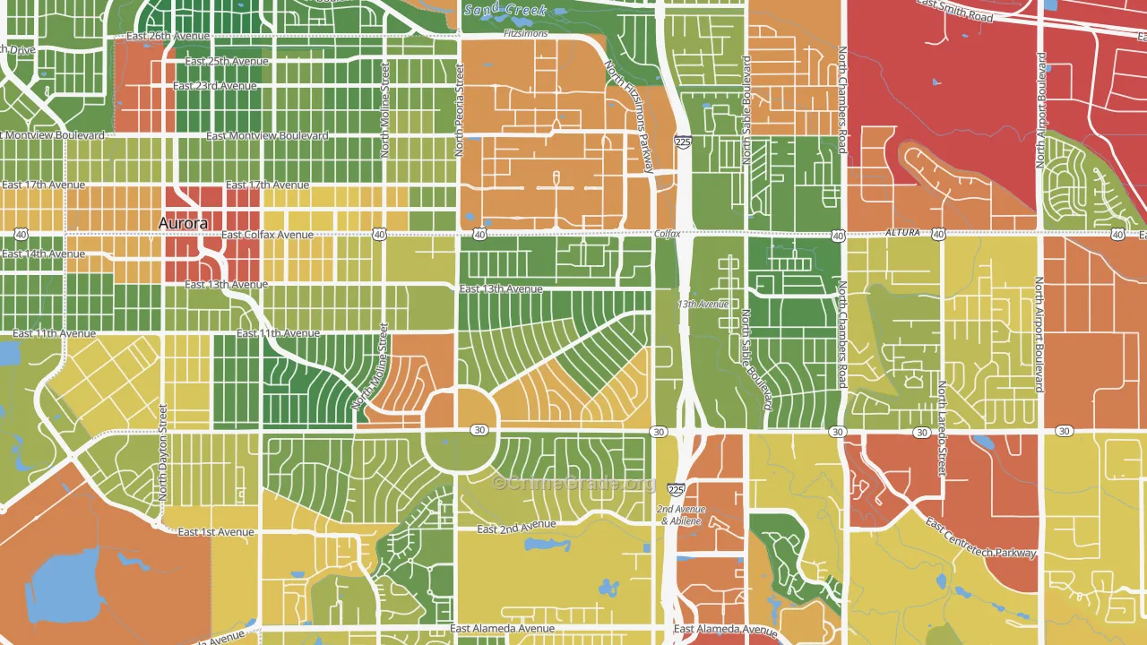 Jewell Heights-Hoffman Heights, Aurora, CO Map of Drug-Related Crime Rates