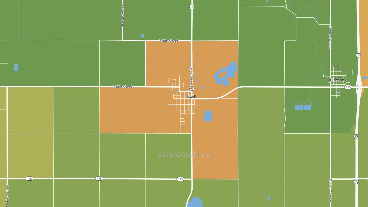 Jewell Junction, IA Map of Drug-Related Crime Rates