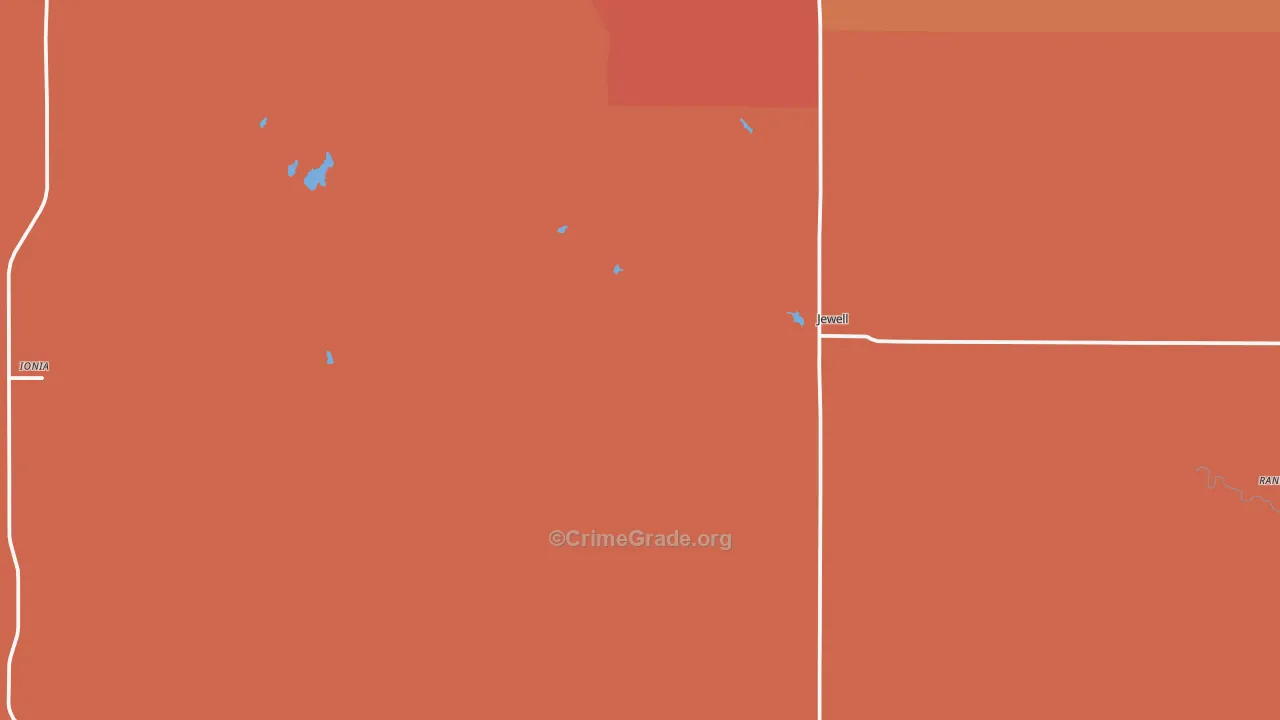 Jewell, KS Map of Drug-Related Crime Rates