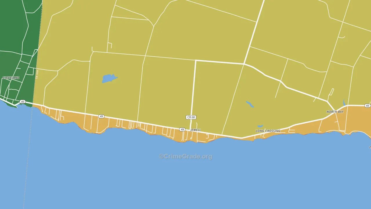 Jewell, NY Map of Drug-Related Crime Rates
