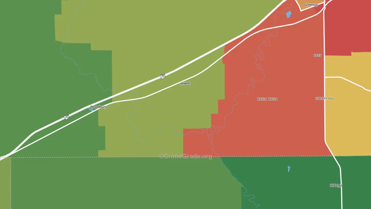 Jewett, IL Map of Drug-Related Crime Rates