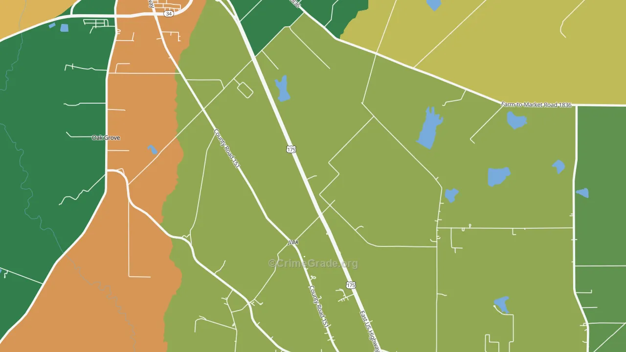 Jiba, TX Map of Drug-Related Crime Rates