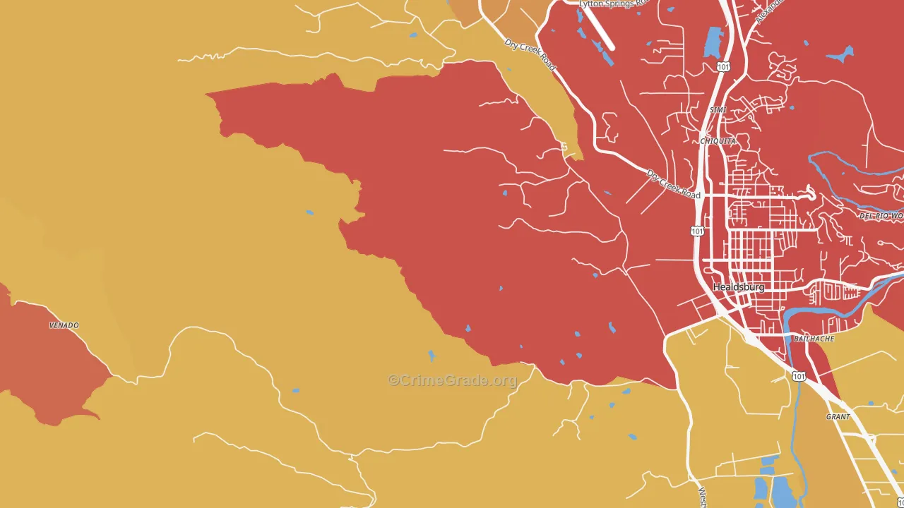 Jimtown, CA Map of Drug-Related Crime Rates