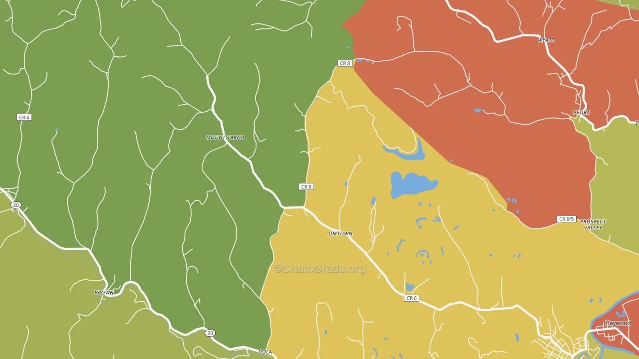 Jimtown, WV Map of Drug-Related Crime Rates