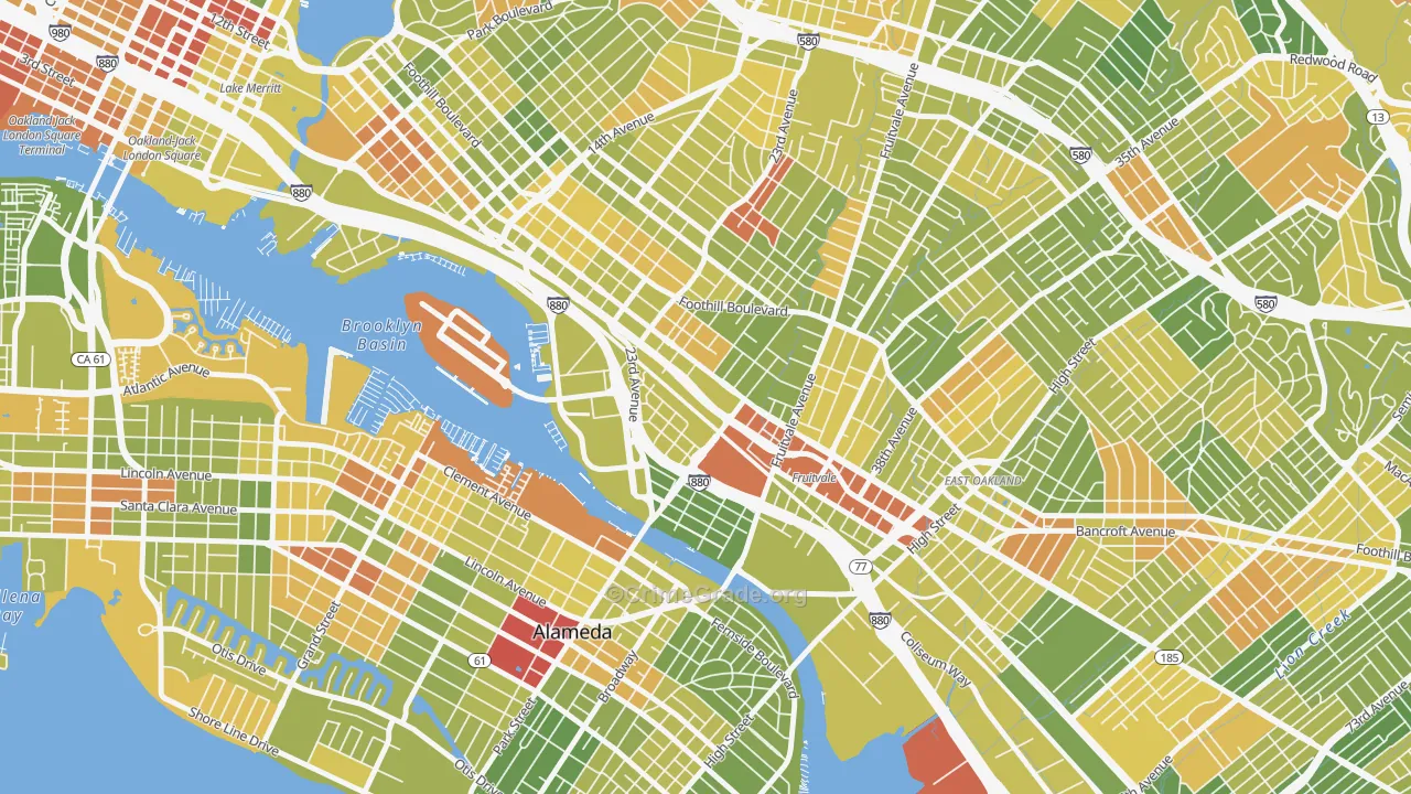 Jingletown, Oakland, CA Map of Drug-Related Crime Rates