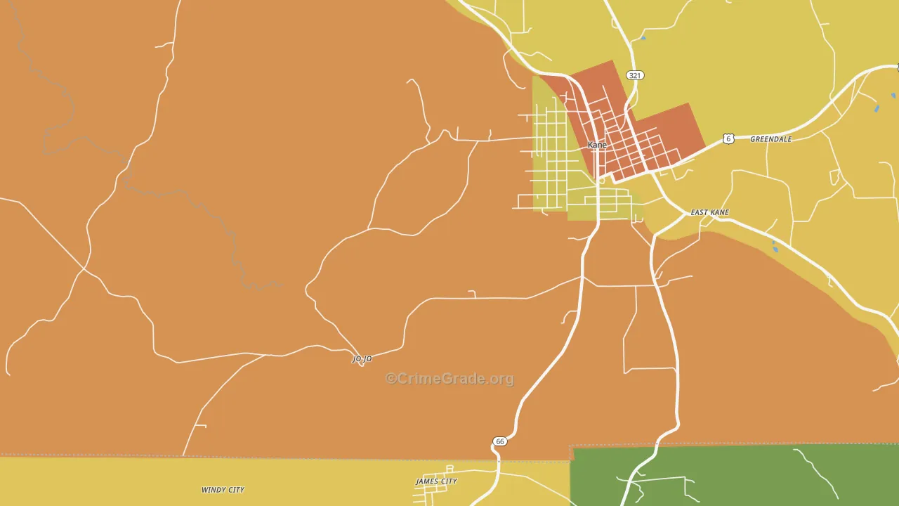 Jo Jo, PA Map of Drug-Related Crime Rates