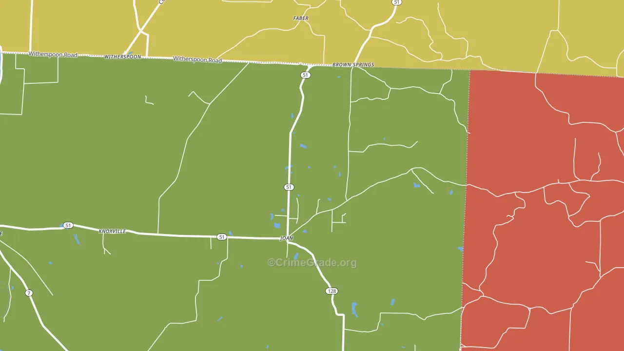 Joan, AR Map of Drug-Related Crime Rates