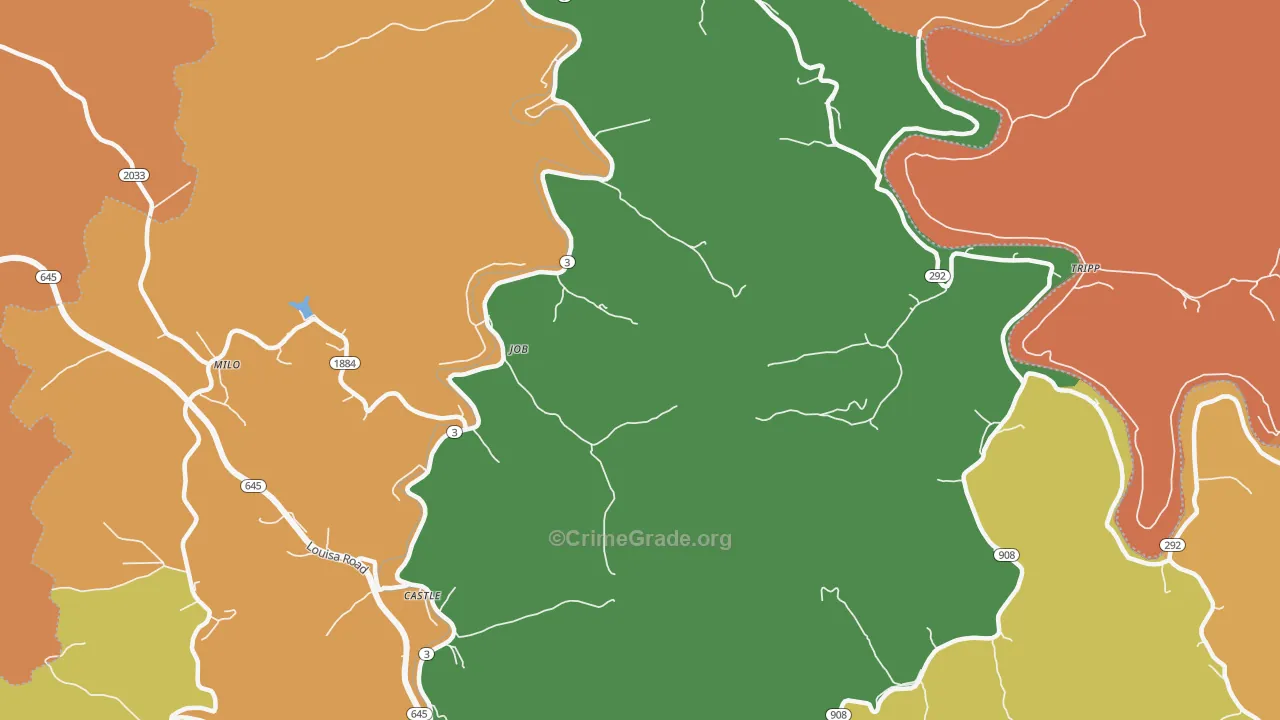 Job, KY Map of Drug-Related Crime Rates