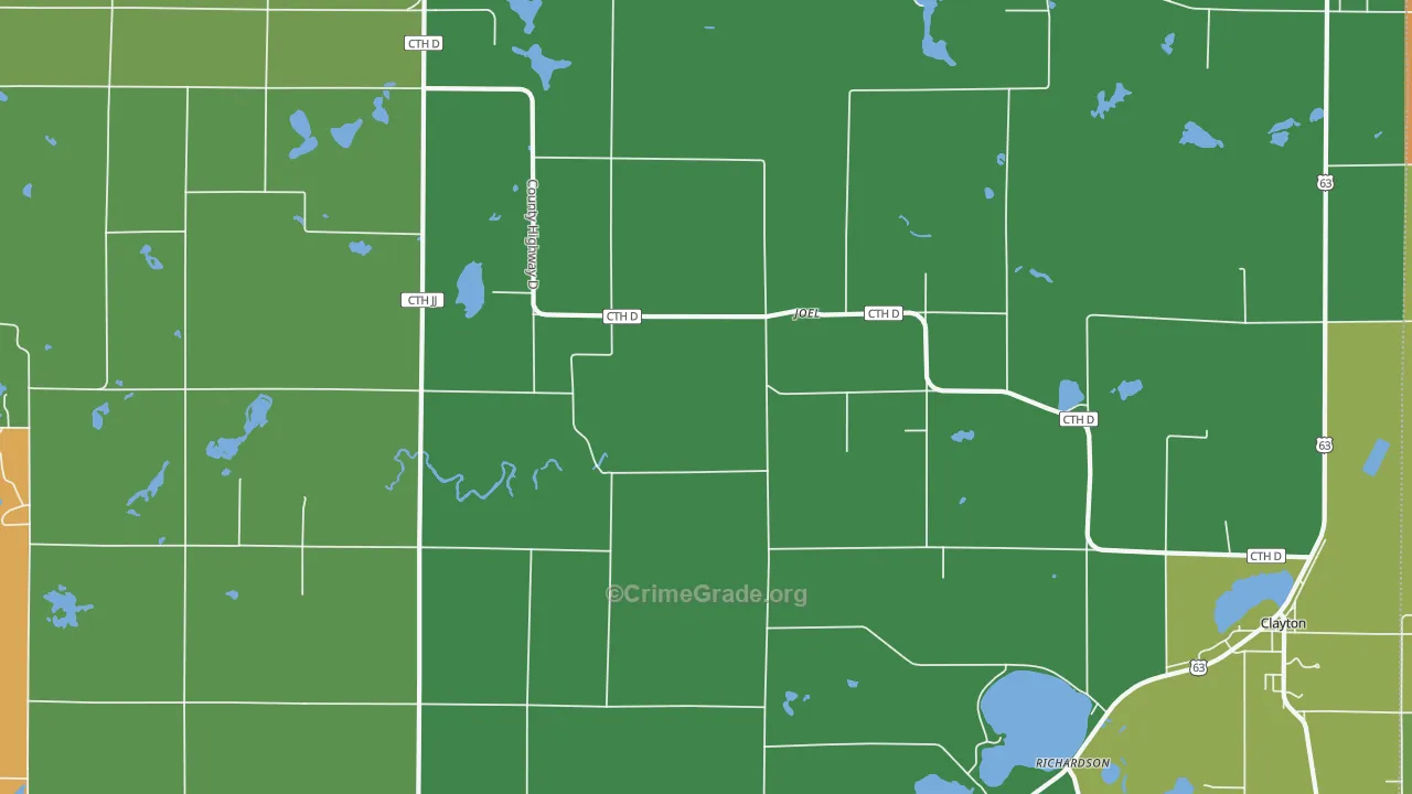Joel, WI Map of Drug-Related Crime Rates