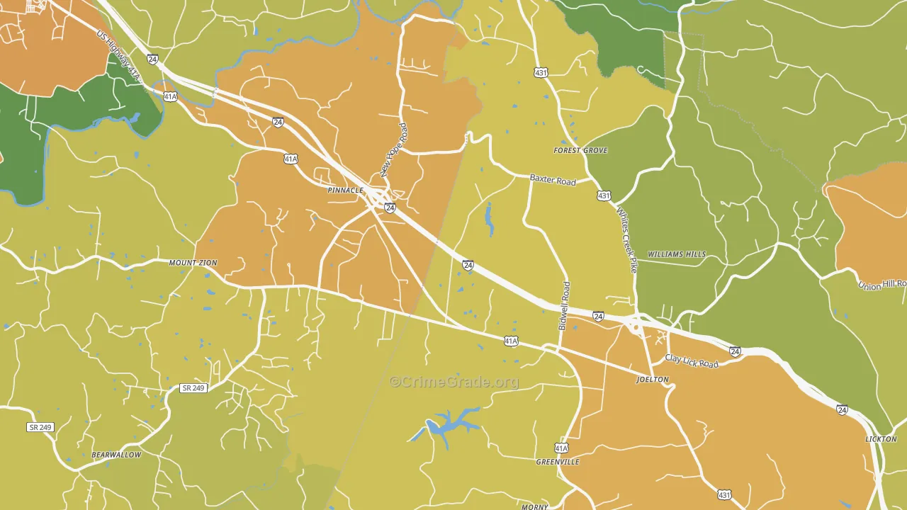Joelton, TN Map of Drug-Related Crime Rates