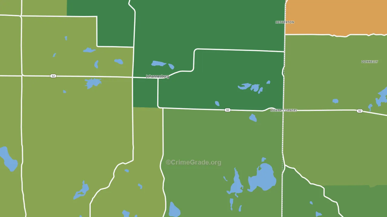 Johannesburg, MI Map of Drug-Related Crime Rates