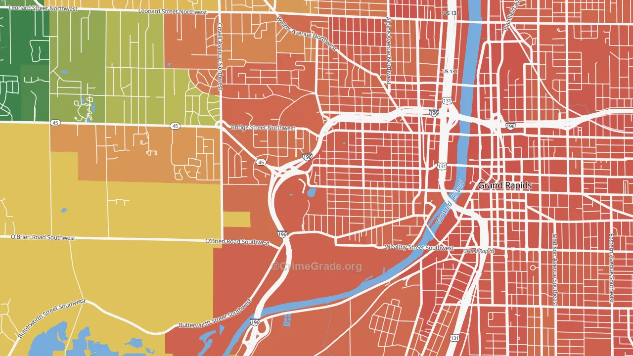 John Ball Park, Grand Rapids, MI Map of Drug-Related Crime Rates
