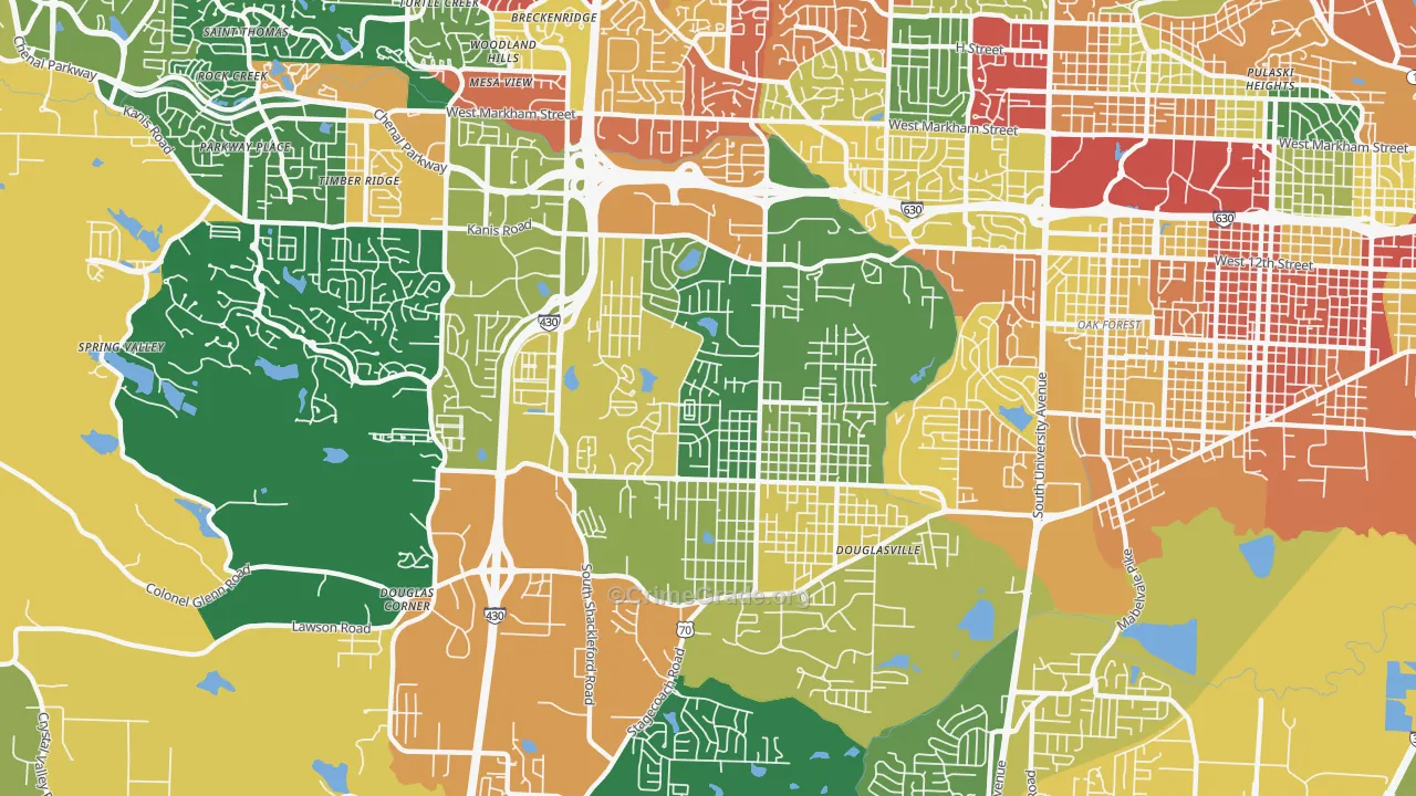 John Barrow, Little Rock, AR Map of Drug-Related Crime Rates