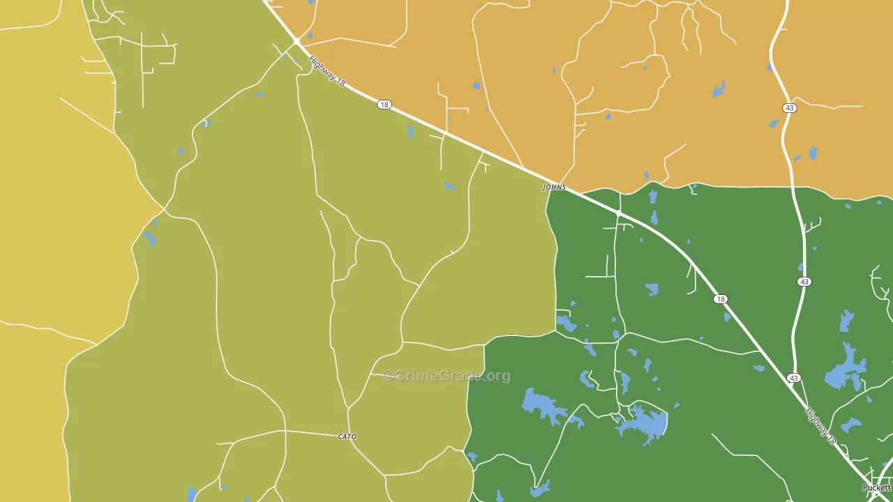 Johns, MS Map of Drug-Related Crime Rates