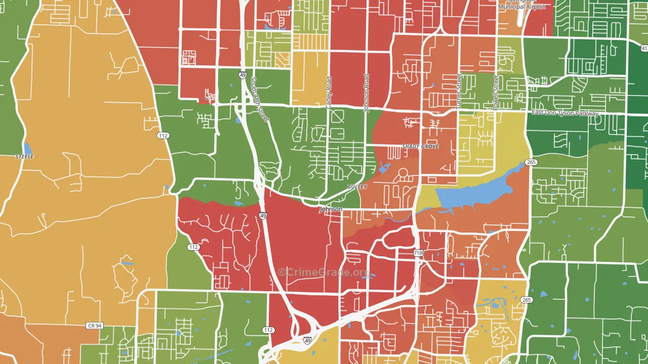 Johnson, AR Map of Drug-Related Crime Rates
