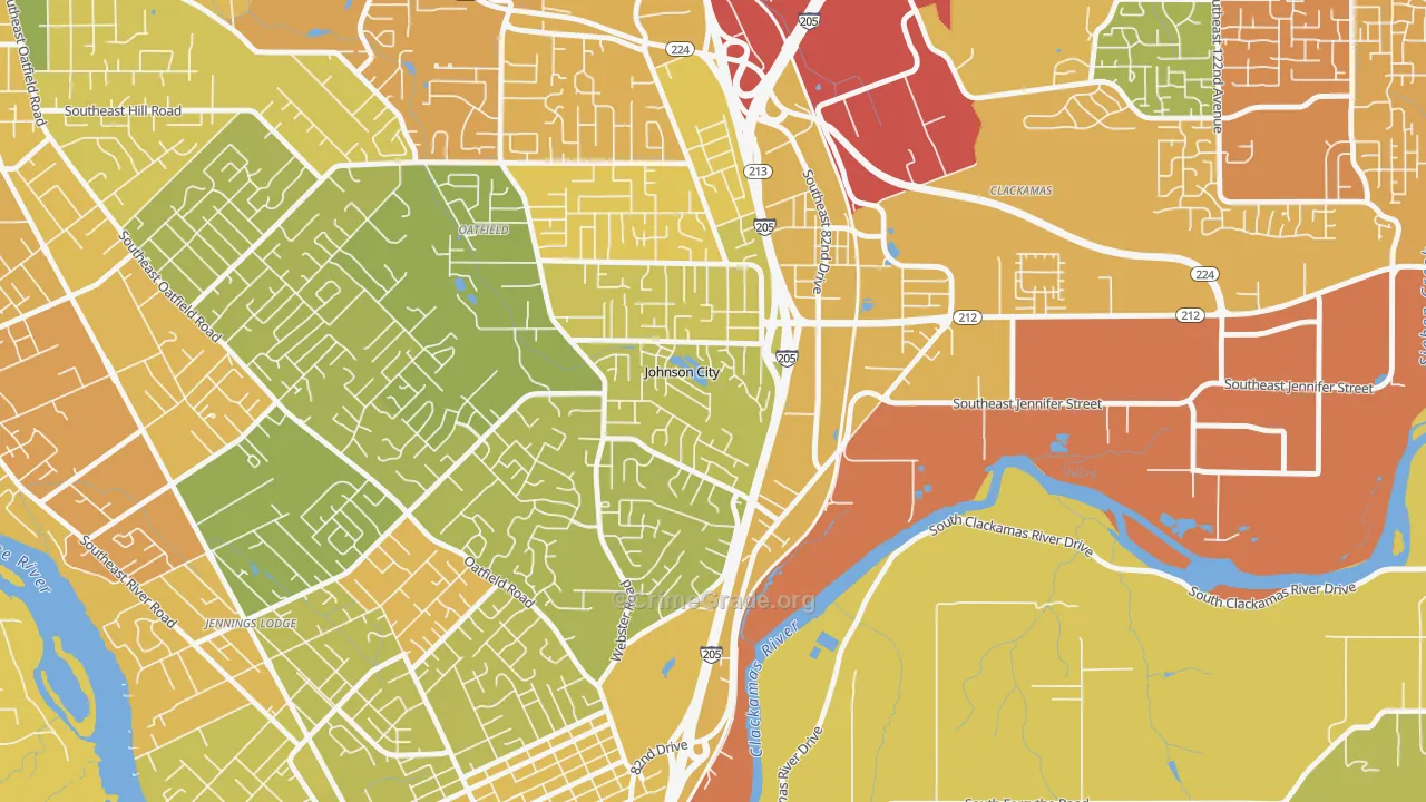 Johnson City, OR Map of Drug-Related Crime Rates
