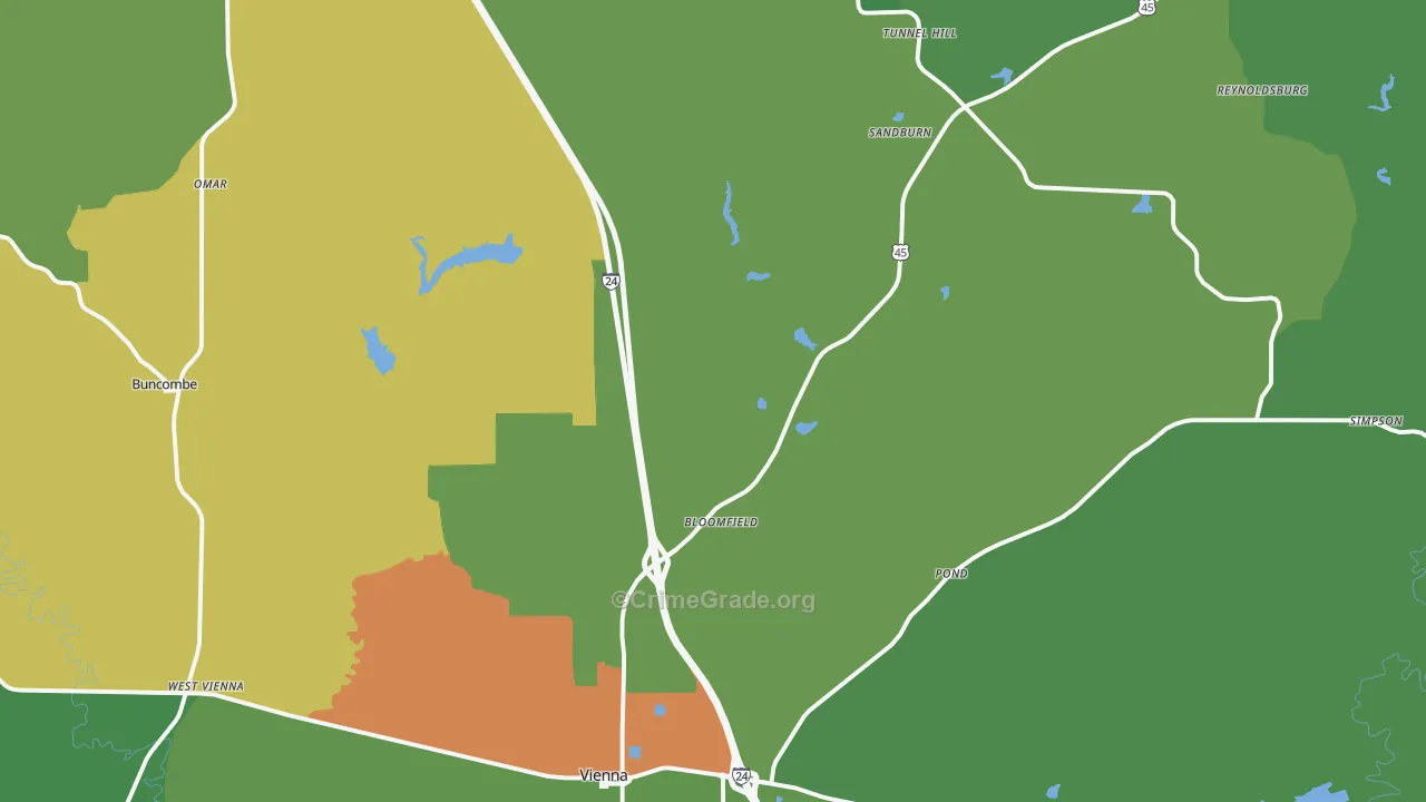 Johnson County, IL Map of Drug-Related Crime Rates