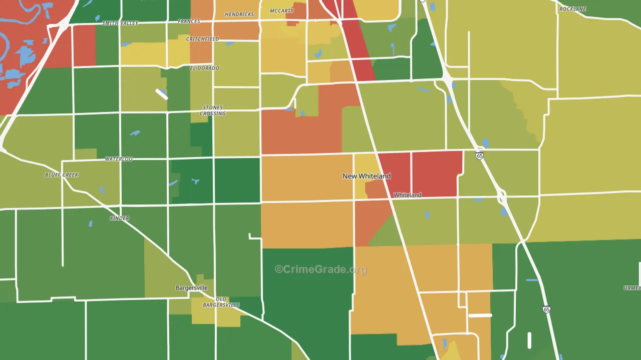 Johnson County, IN Map of Drug-Related Crime Rates