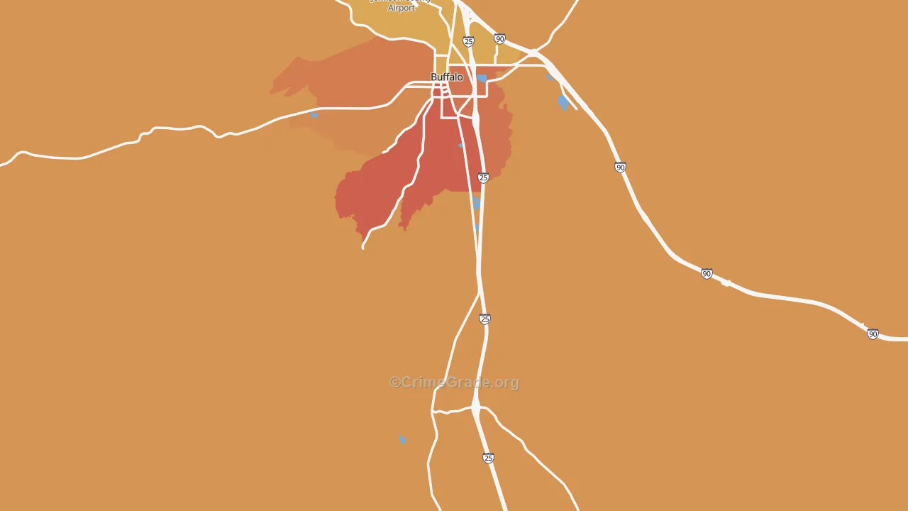 Johnson County, WY Map of Drug-Related Crime Rates