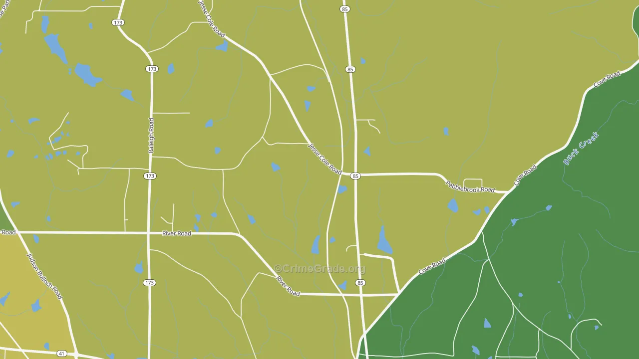 Johnson Crossroads, GA Map of Drug-Related Crime Rates