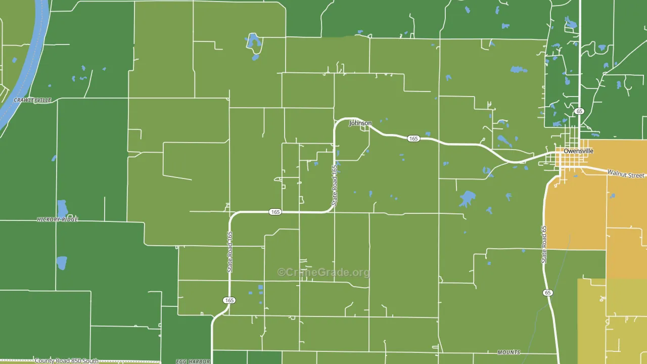Johnson, IN Map of Drug-Related Crime Rates