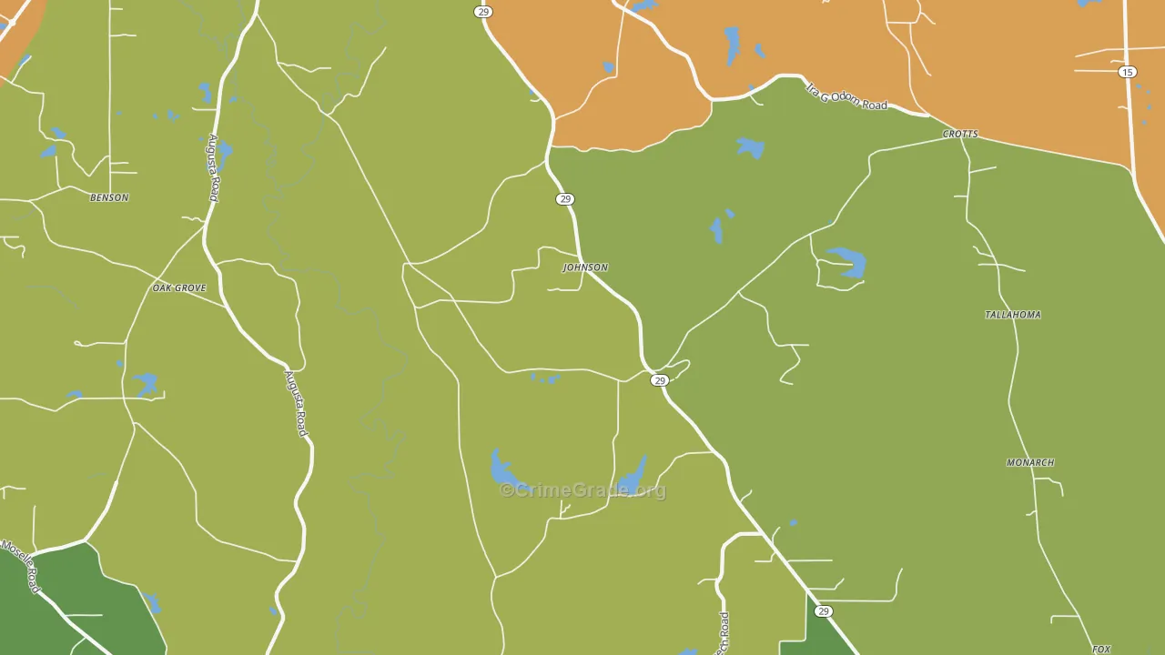 Johnson, MS Map of Drug-Related Crime Rates