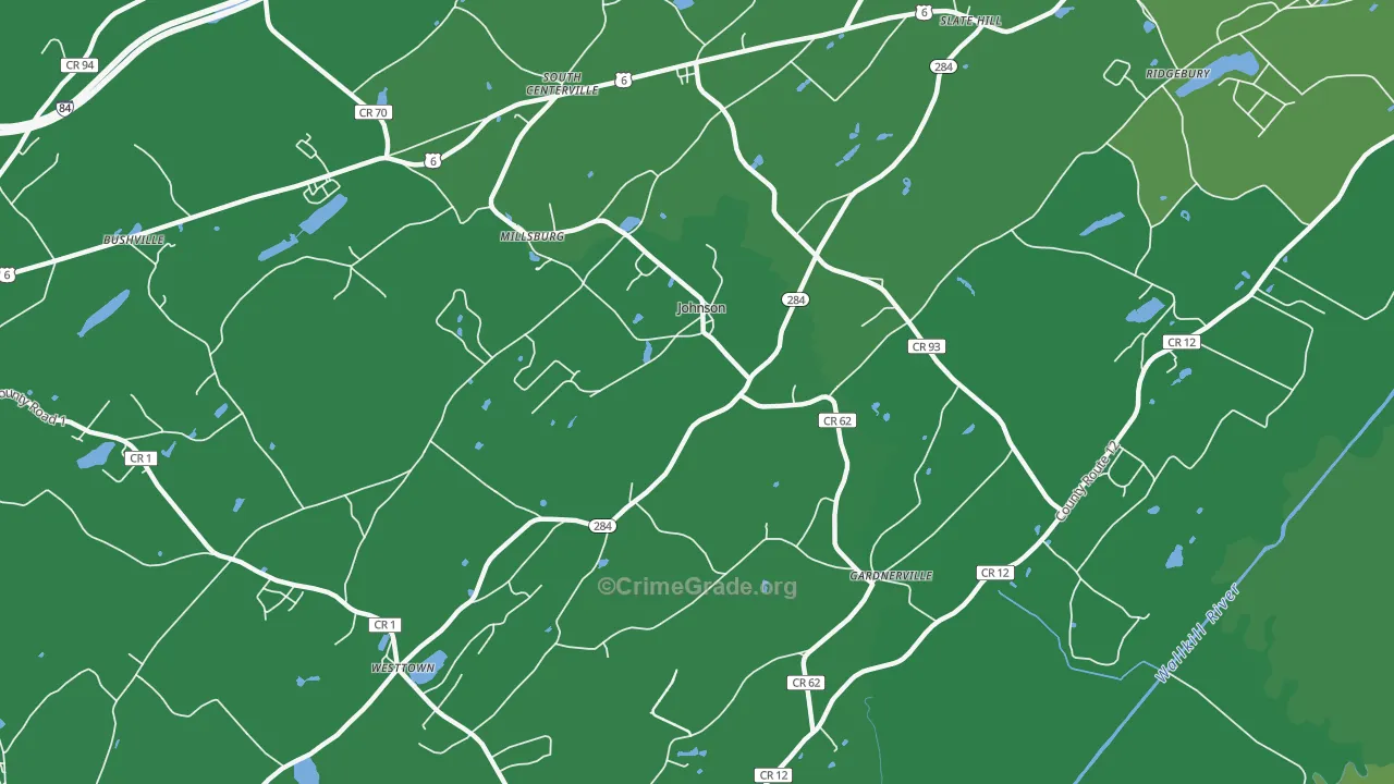 Johnson, NY Map of Drug-Related Crime Rates