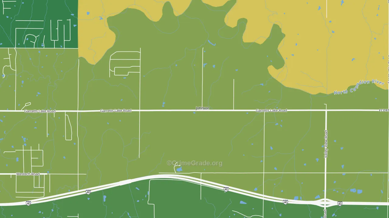 Johnson, OK Map of Drug-Related Crime Rates