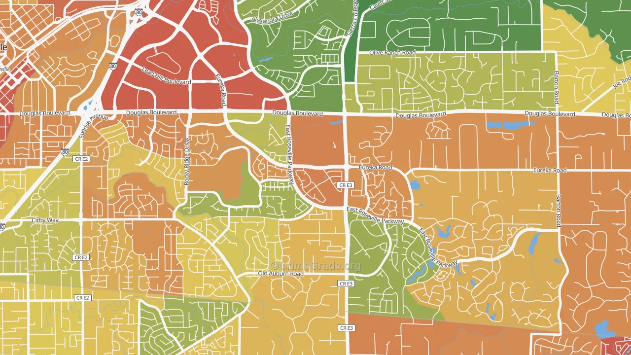 Johnson Ranch, Roseville, CA Map of Drug-Related Crime Rates