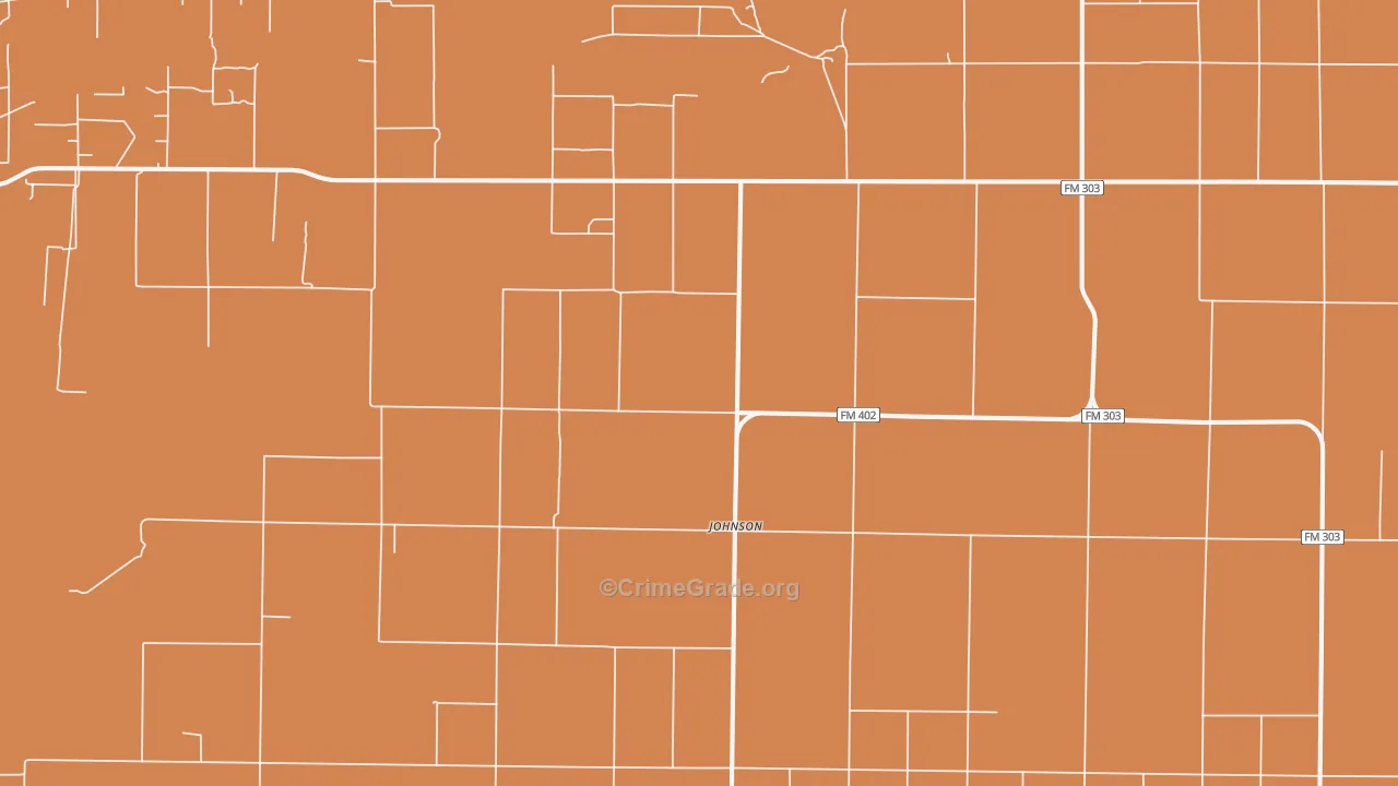 Johnson, TX Map of Drug-Related Crime Rates