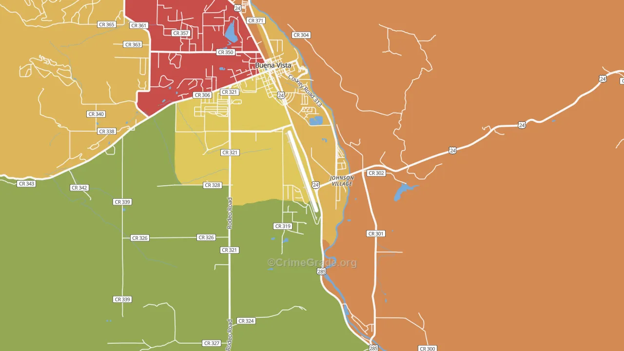 Johnson Village, CO Map of Drug-Related Crime Rates