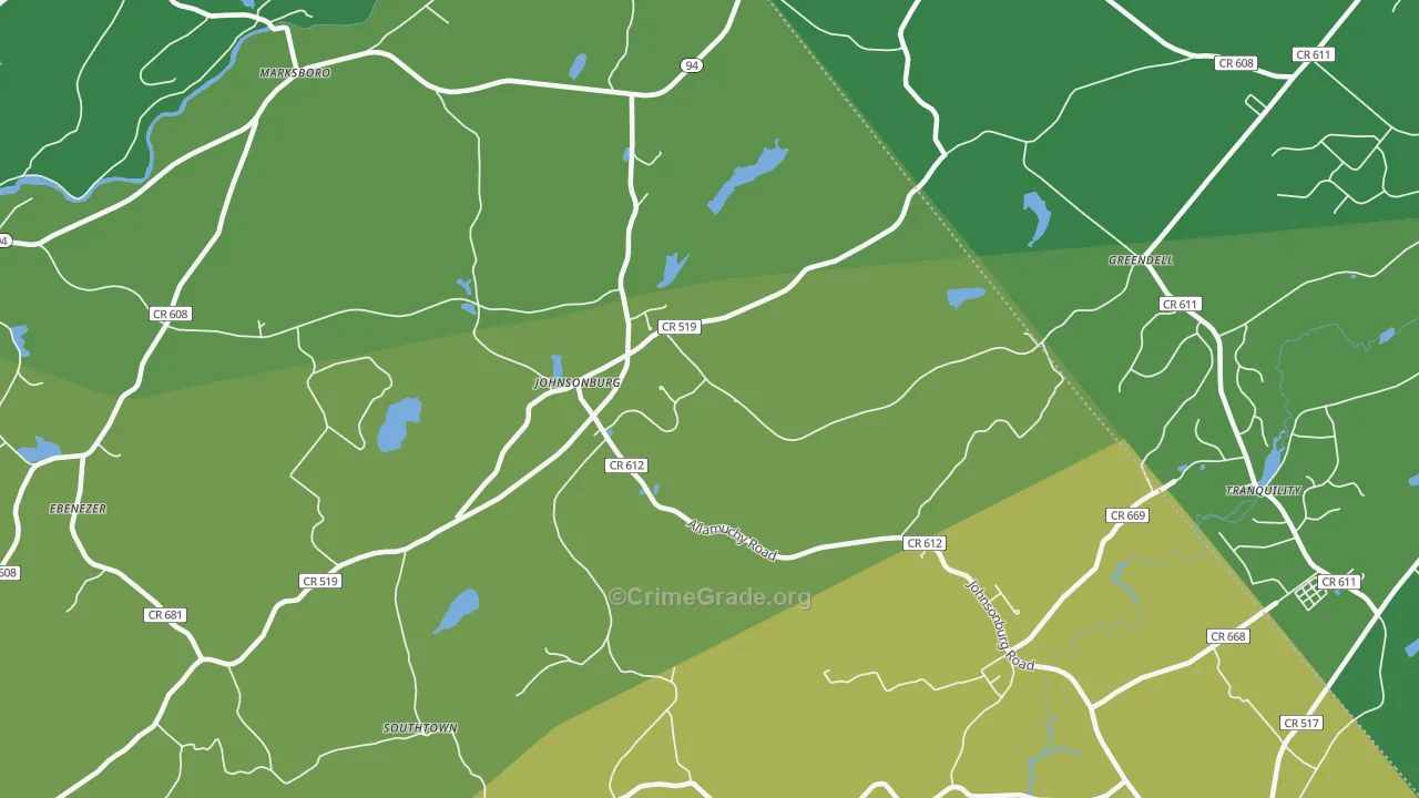 Johnsonburg, NJ Map of Drug-Related Crime Rates