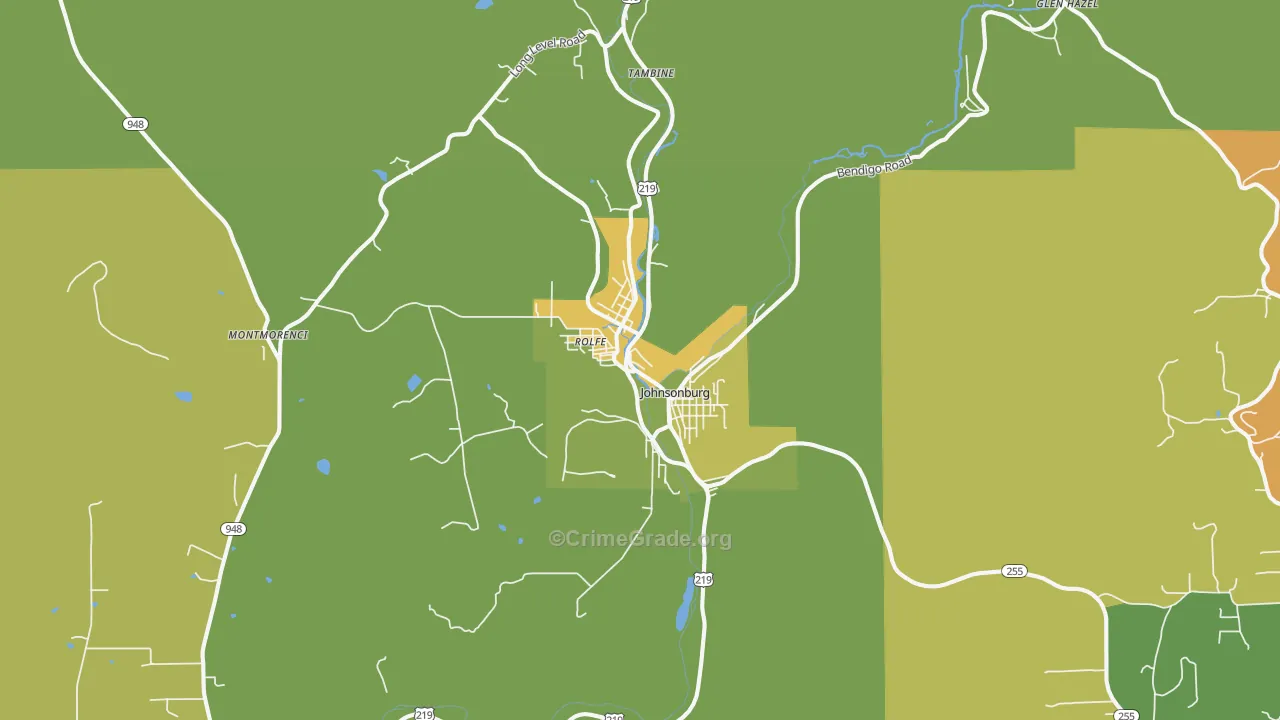 Johnsonburg, PA Map of Drug-Related Crime Rates