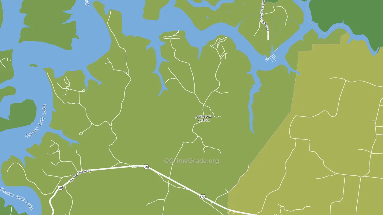 Johnsons Chapel, TN Map of Drug-Related Crime Rates