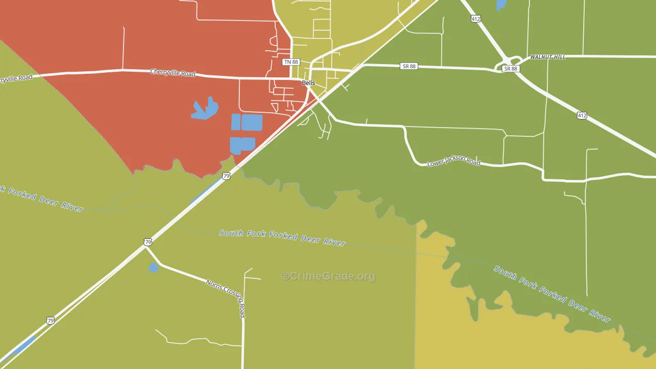 Johnsons Grove, TN Map of Drug-Related Crime Rates