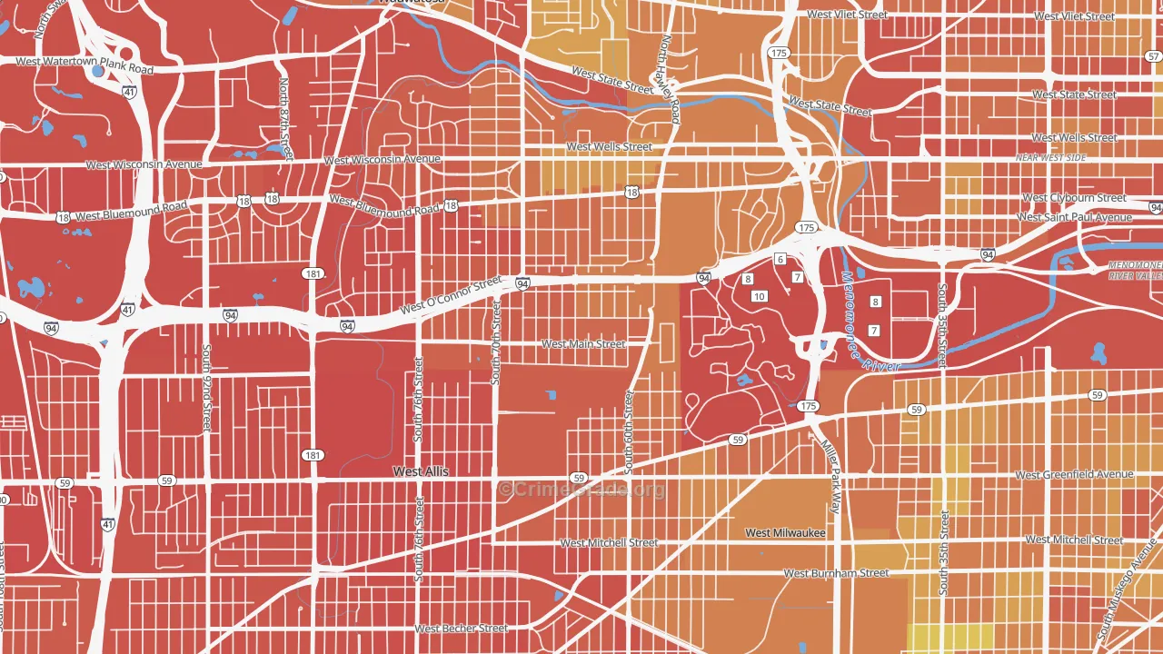 Johnson's Woods, Milwaukee, WI Map of Drug-Related Crime Rates