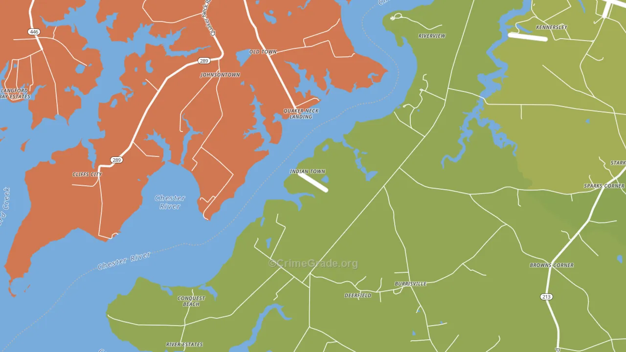 Johnsontown, MD Map of Drug-Related Crime Rates