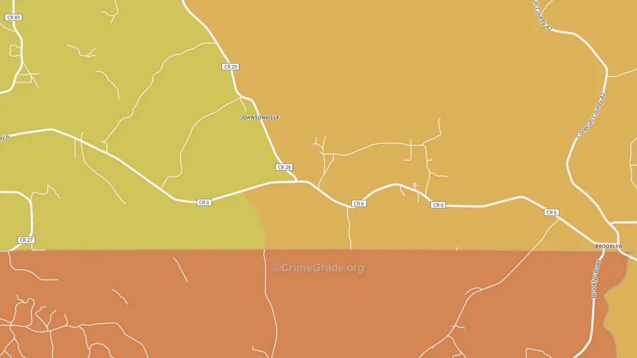 Johnsonville, AL Map of Drug-Related Crime Rates